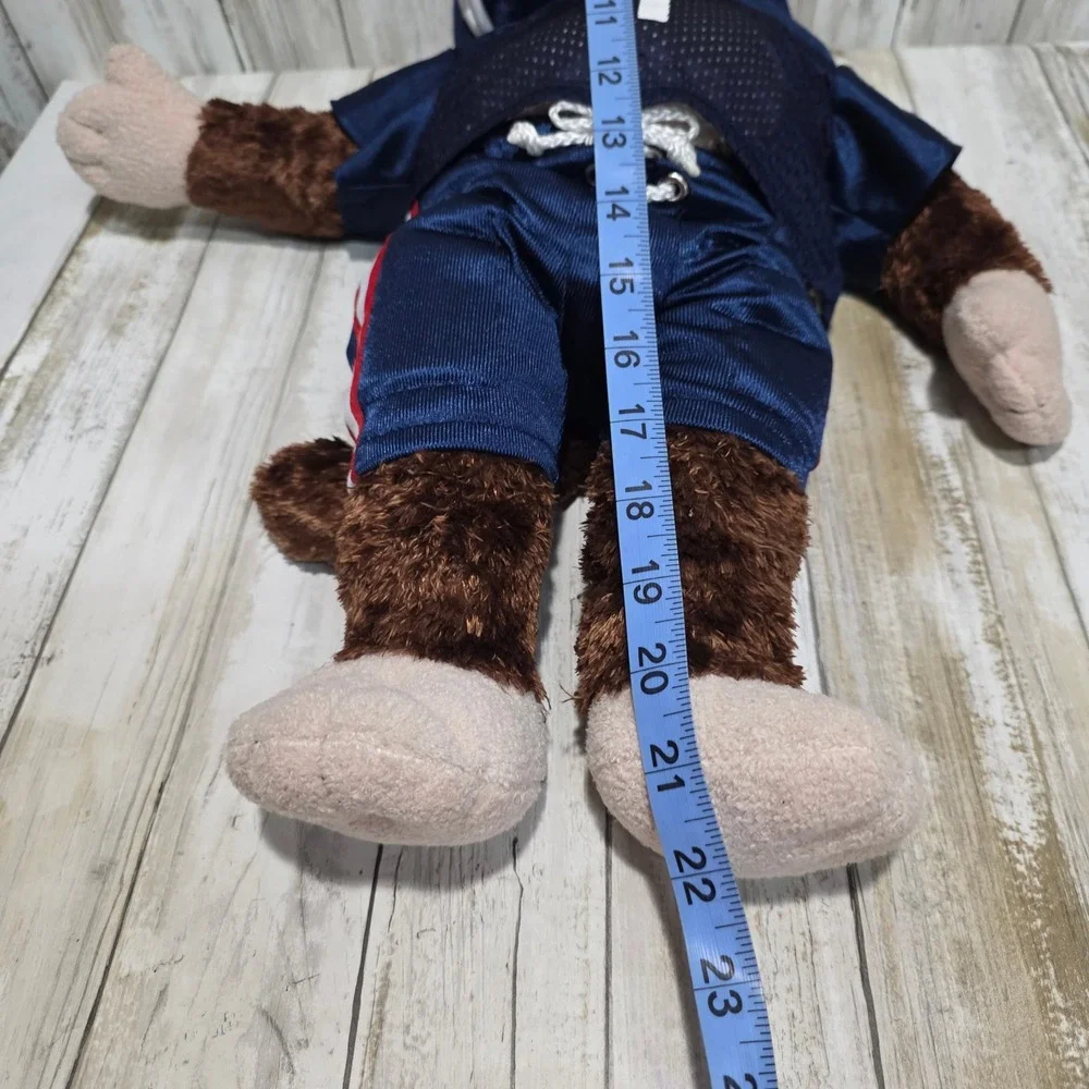Build-A-Bear Football Monkey Plush Brown Stuffed Animal Navy Blue Uniform No 1